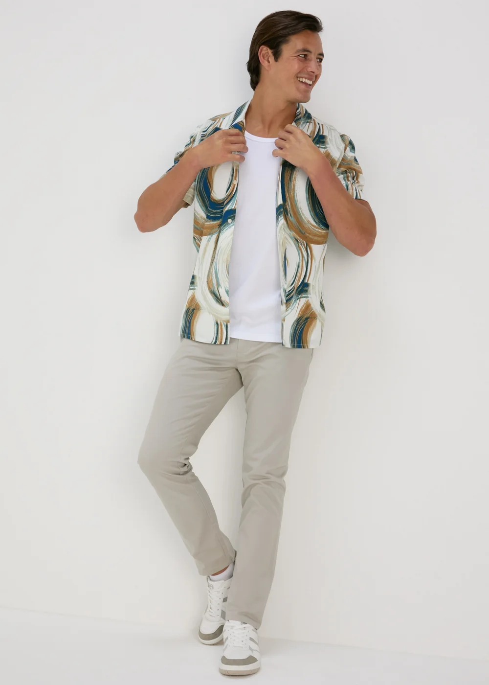 Ecru Abstract Swirls Shirt - Small Image 4