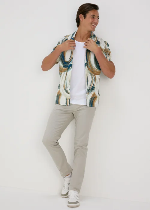 Ecru Abstract Swirls Shirt - Small Image 4