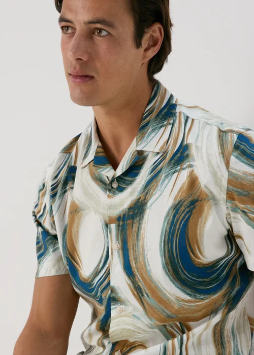 Ecru Abstract Swirls Shirt - Small Image 3