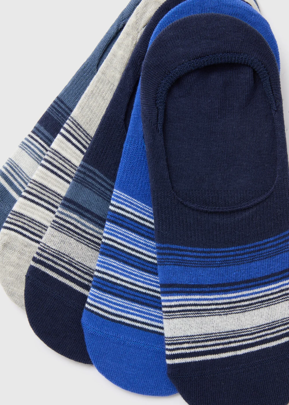 5 Pack Blue Invisible Socks - Sizes 6 - 8.5 Image 2