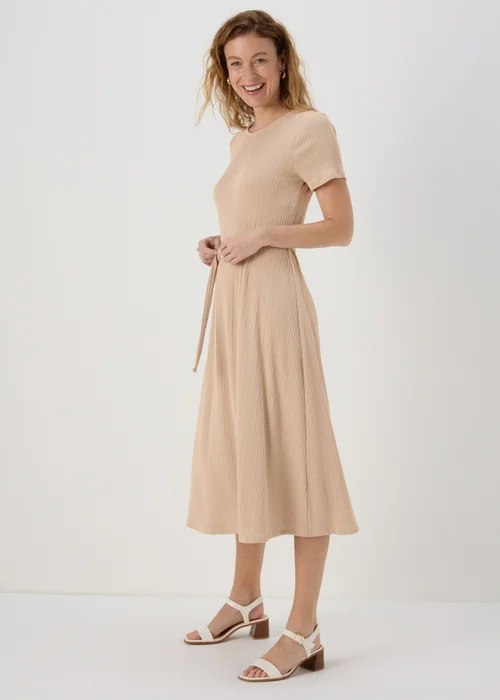Et Vous Beige 3/4 Sleeve Midi Jersey Dress - 8 Image 4