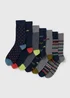 7 Pack Multi Colour Car Design Socks - Sizes 6 - 8.5 Image 1