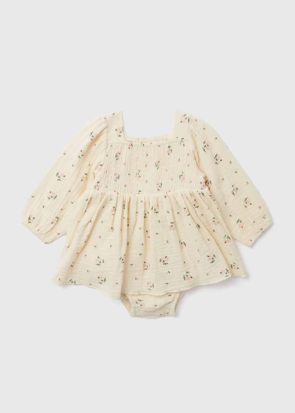 Baby Cream Double Cloth Romper (Newborn-18mths) - 0-3 months Image 1