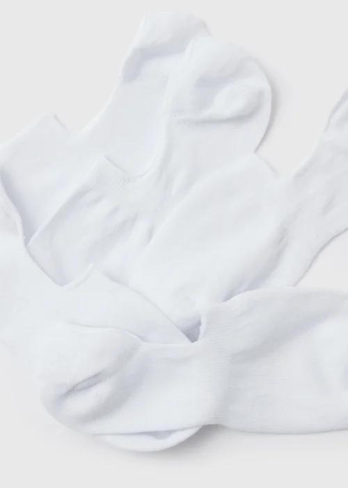 5 Pack White Invisible Socks - 6-8.5 Image 2