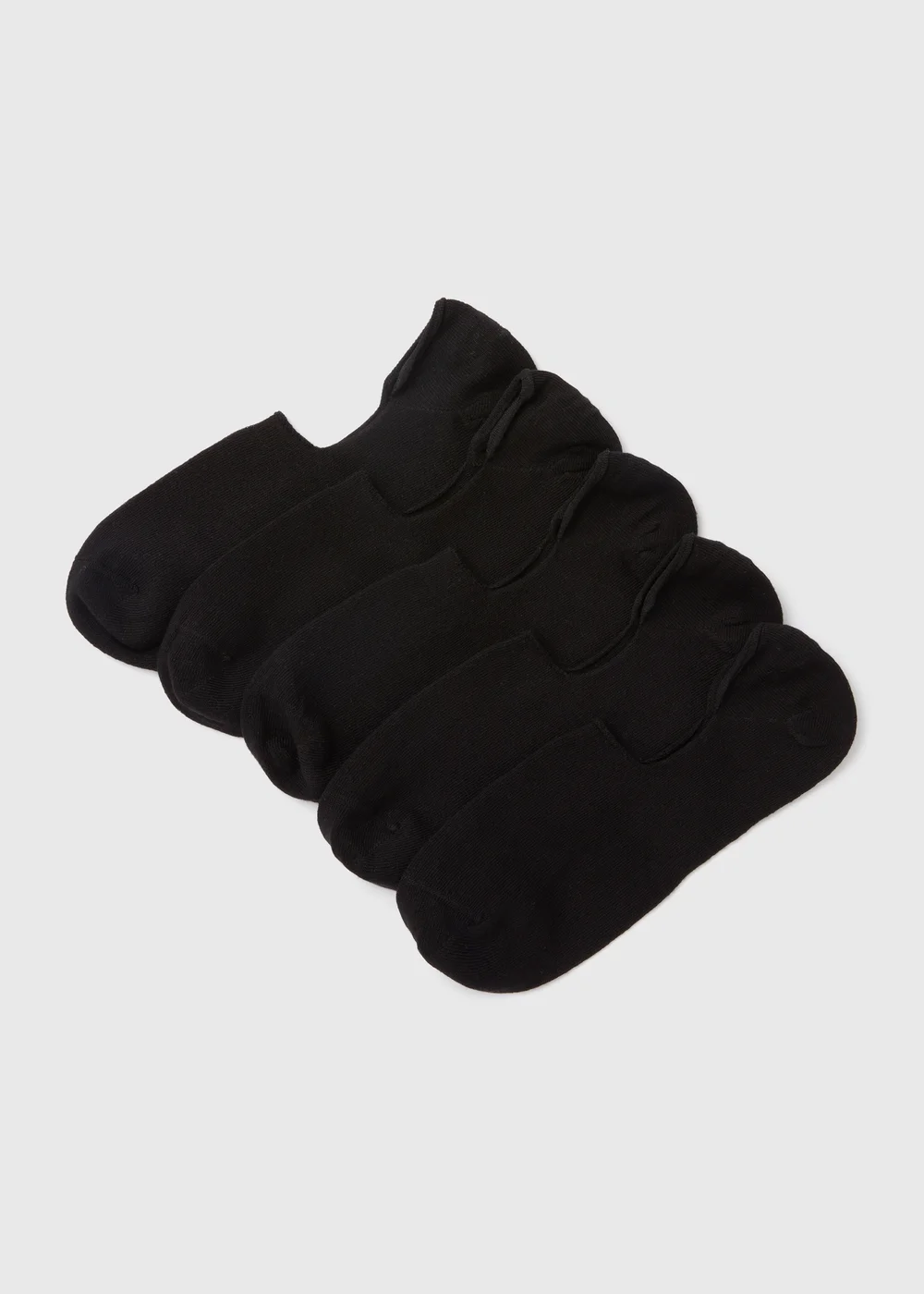 5 Pack Black Invisible Socks - 6-8.5 Image 1