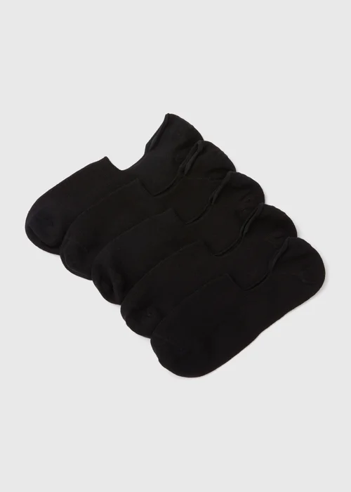 5 Pack Black Invisible Socks - 6-8.5 Image 1