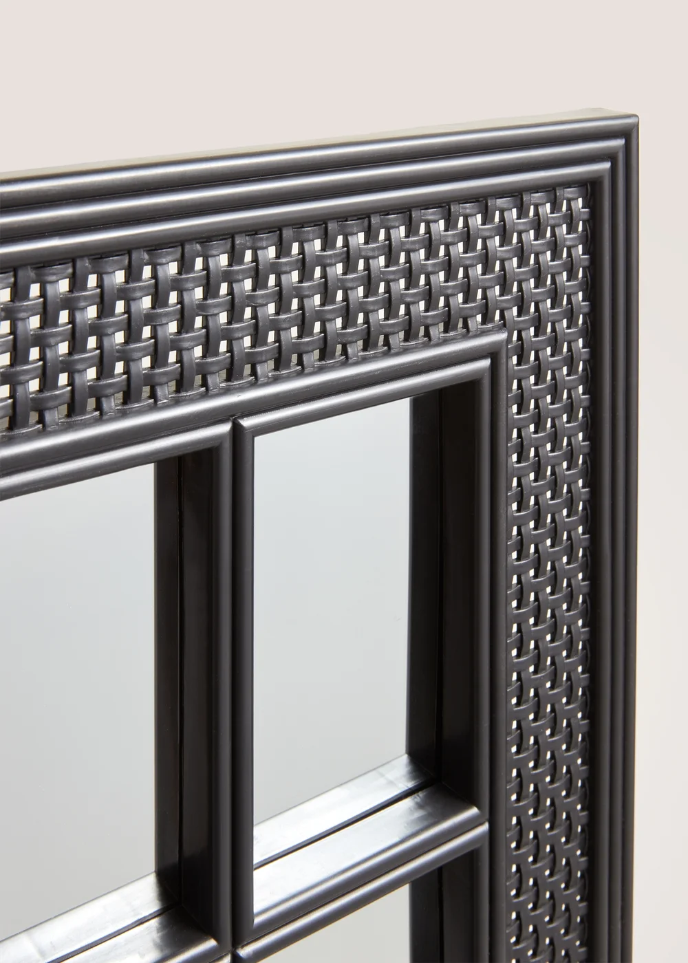 Black Rattan Effect Mirror Image 2