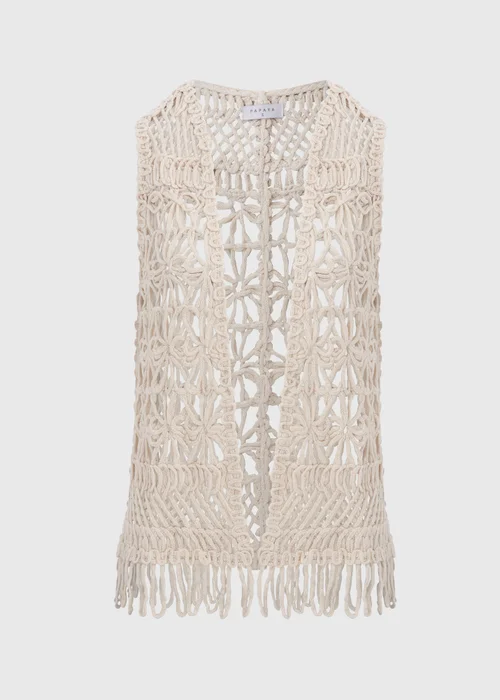 Cream Fringe Hem Waistcoat - S Image 5