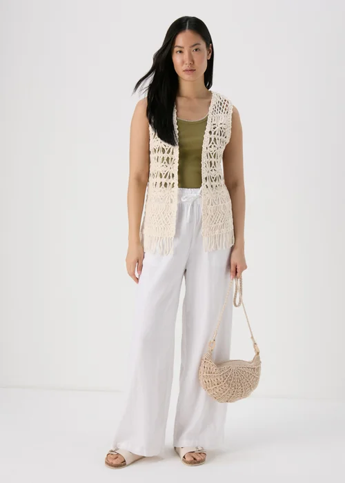 Cream Fringe Hem Waistcoat - S Image 4