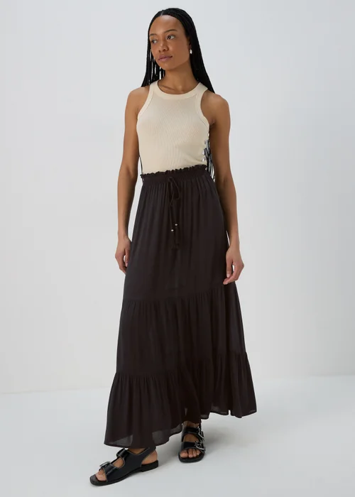 Black Crinkle Viscose Skirt - 8 Image 1
