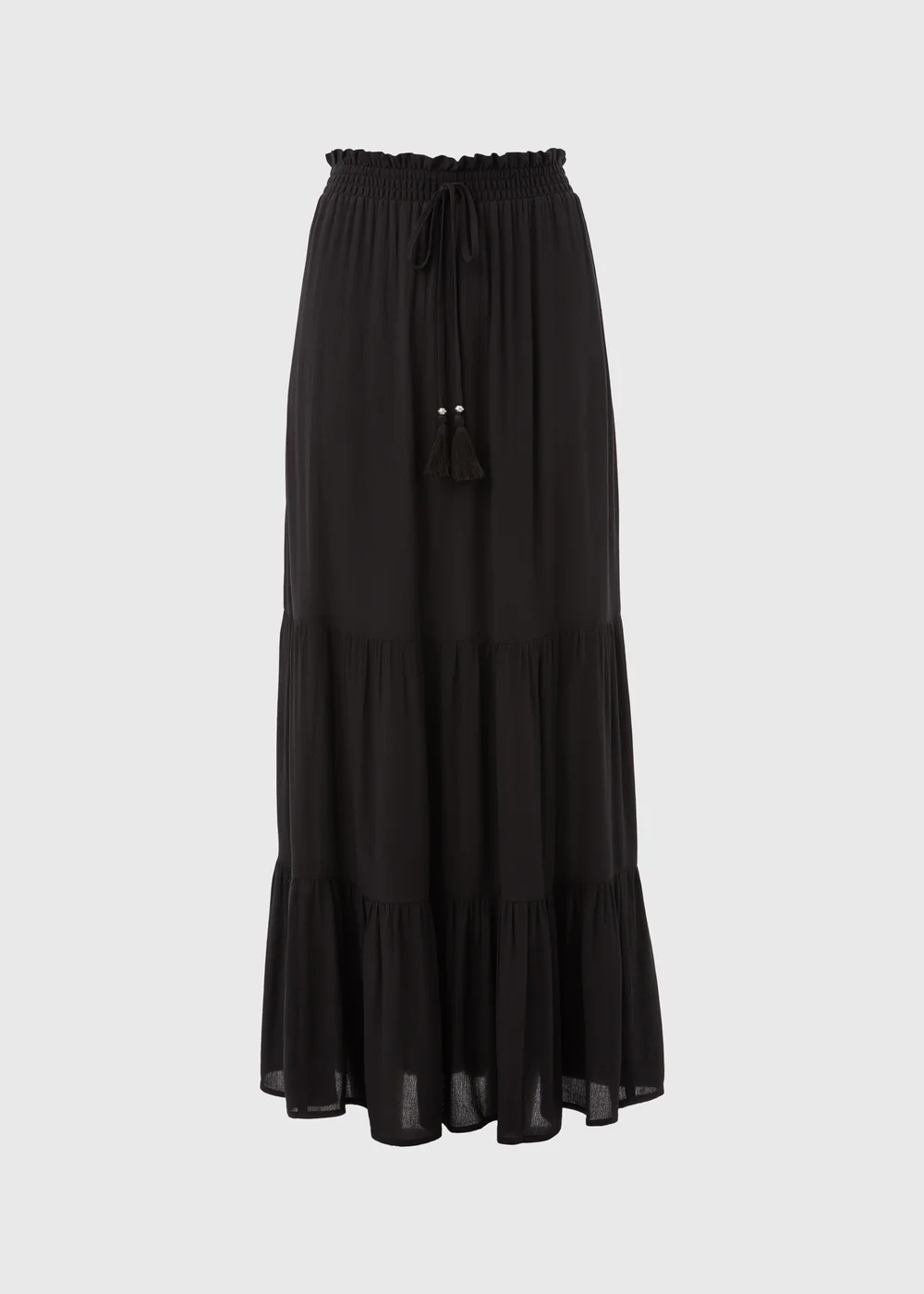 Black Crinkle Viscose Skirt - 8 Image 5