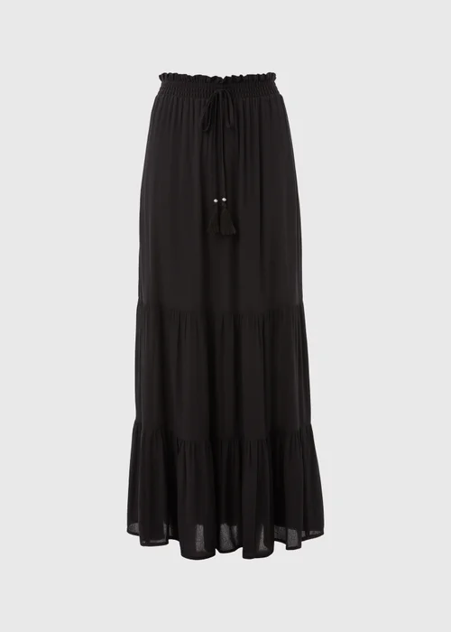 Black Crinkle Viscose Skirt - 8 Image 5