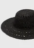 Black Macrame Floppy Hat - One Size Image 2