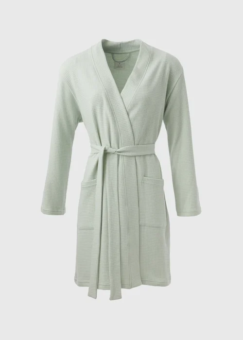 Sage Waffle Dressing Gown - Small Image 4