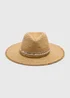 Natural Beaded Trilby Hat - One Size Image 1