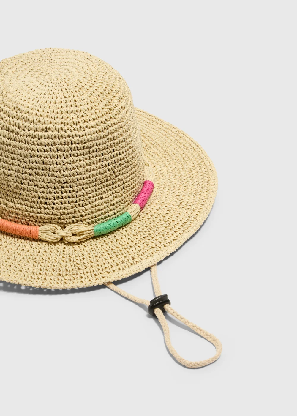 Natural Rope Trim Trilby Hat - One Size Image 2