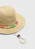 Natural Rope Trim Trilby Hat - One Size Image 2
