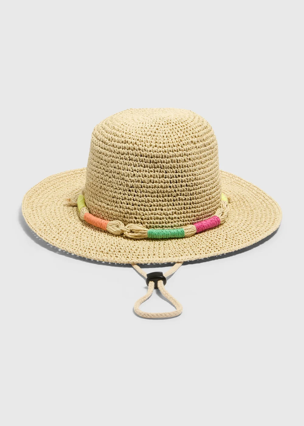 Natural Rope Trim Trilby Hat - One Size Image 1