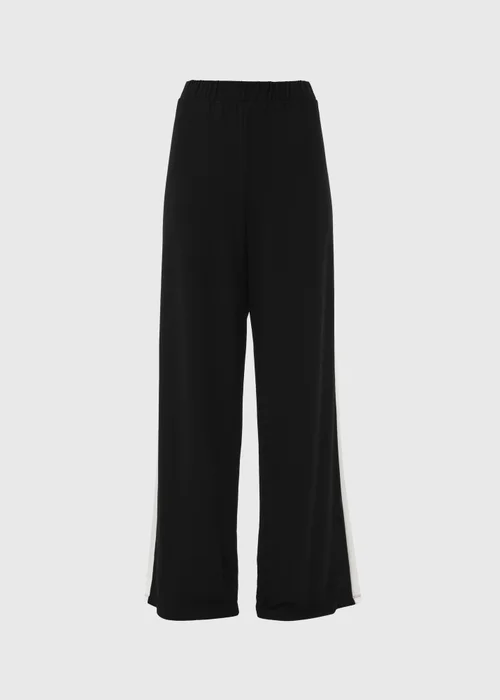 Black Side Stripe Wide Leg Trousers - 8 Image 5