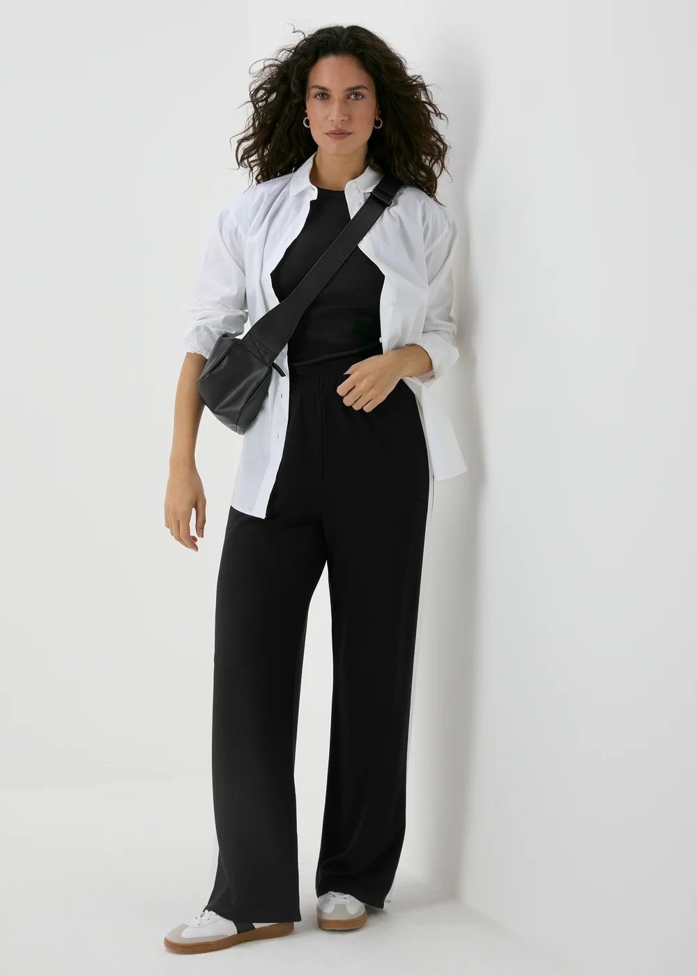 Black Side Stripe Wide Leg Trousers - 8 Image 4