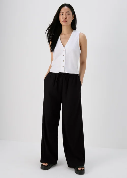 Black Linen Trousers - 8 Image 1