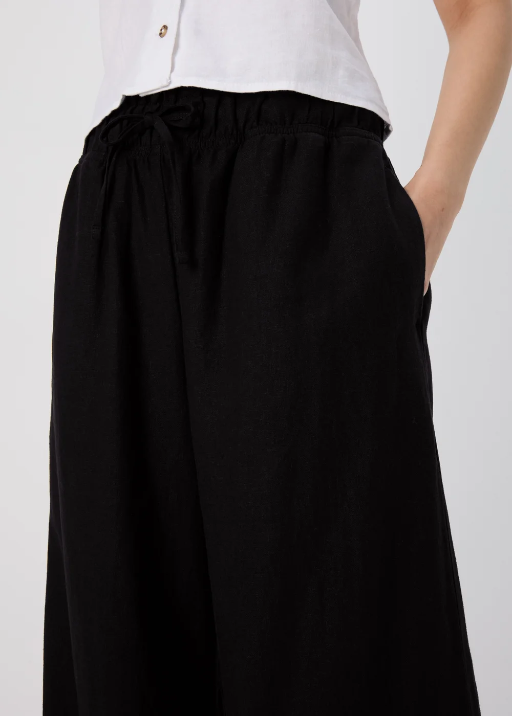 Black Linen Trousers - 8 Image 3