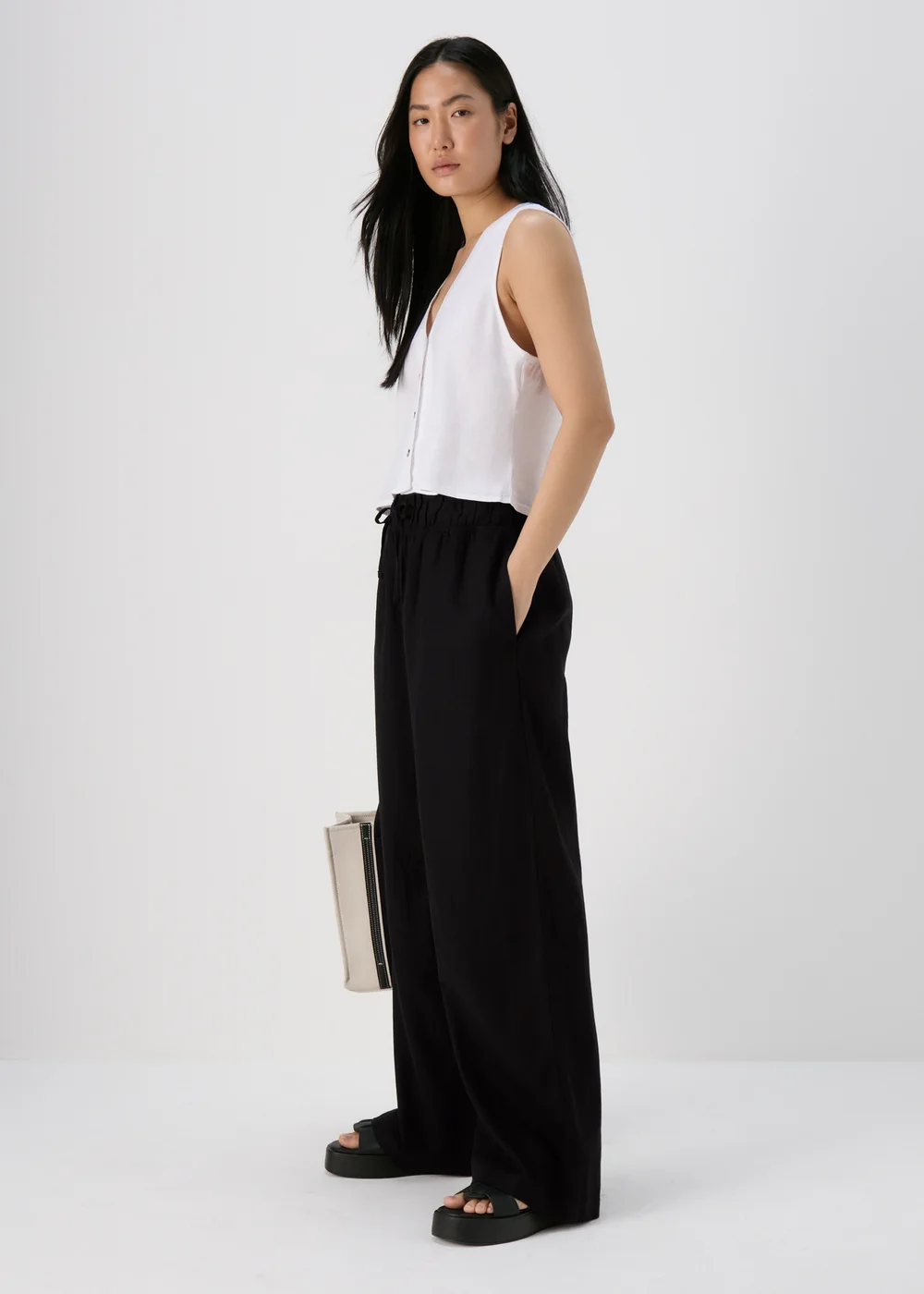 Black Linen Trousers - 8 Image 4