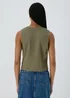 Khaki Solid Button Vest - Size 8 Image 2