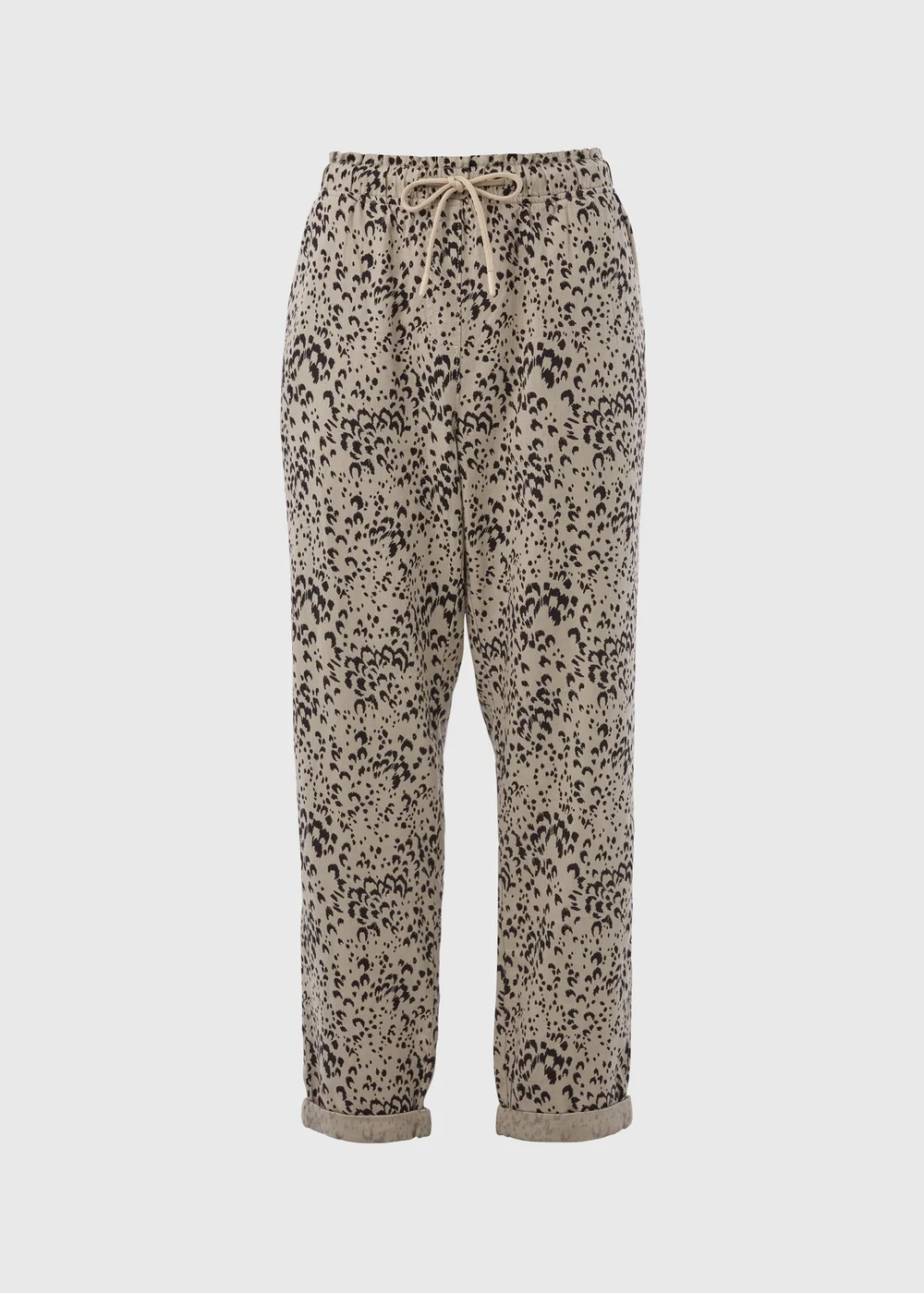 Animal Print Linen Tapered Trousers - 8 Image 5