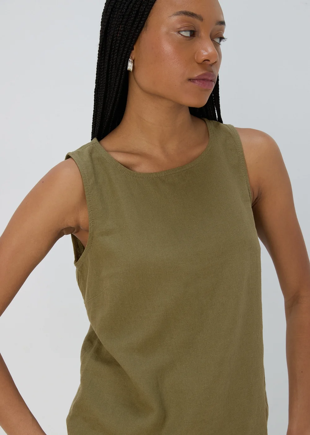 Khaki Plain Vest - 8 Image 3