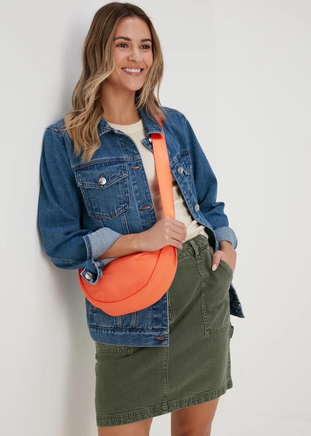 Orange Nylon Moon Bag - One Size Image 3