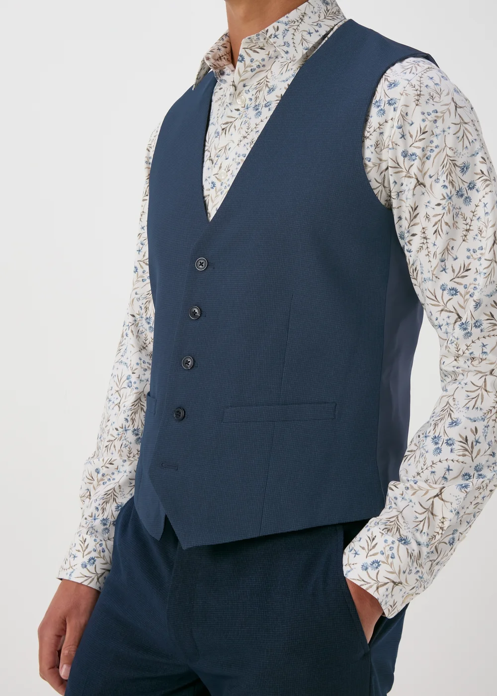 Taylor & Wright Albarn Navy Waistcoat - Small Image 3