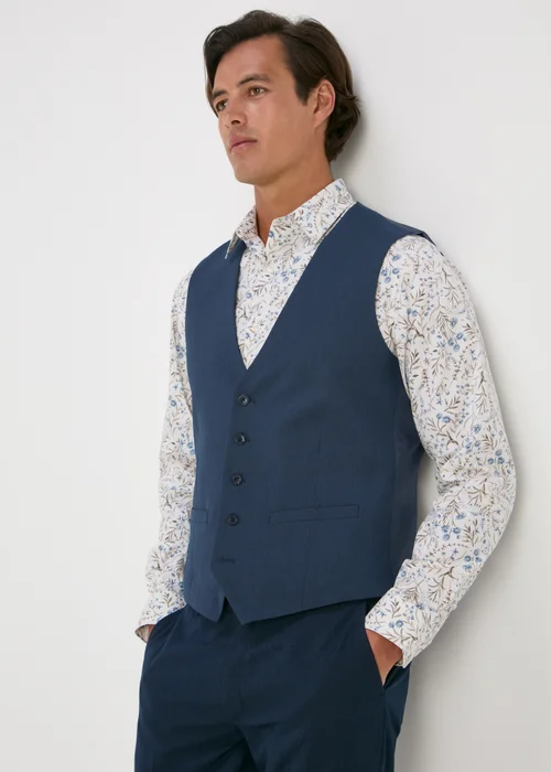 Taylor & Wright Albarn Navy Waistcoat - Small Image 1
