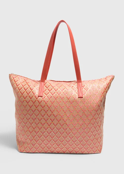 Pink Straw Bag - One Size Image 1