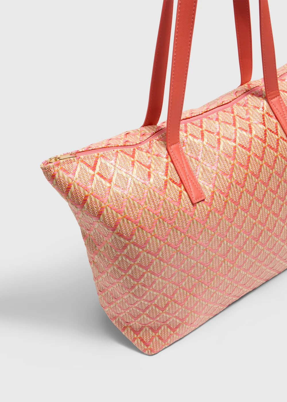 Pink Straw Bag - One Size Image 2