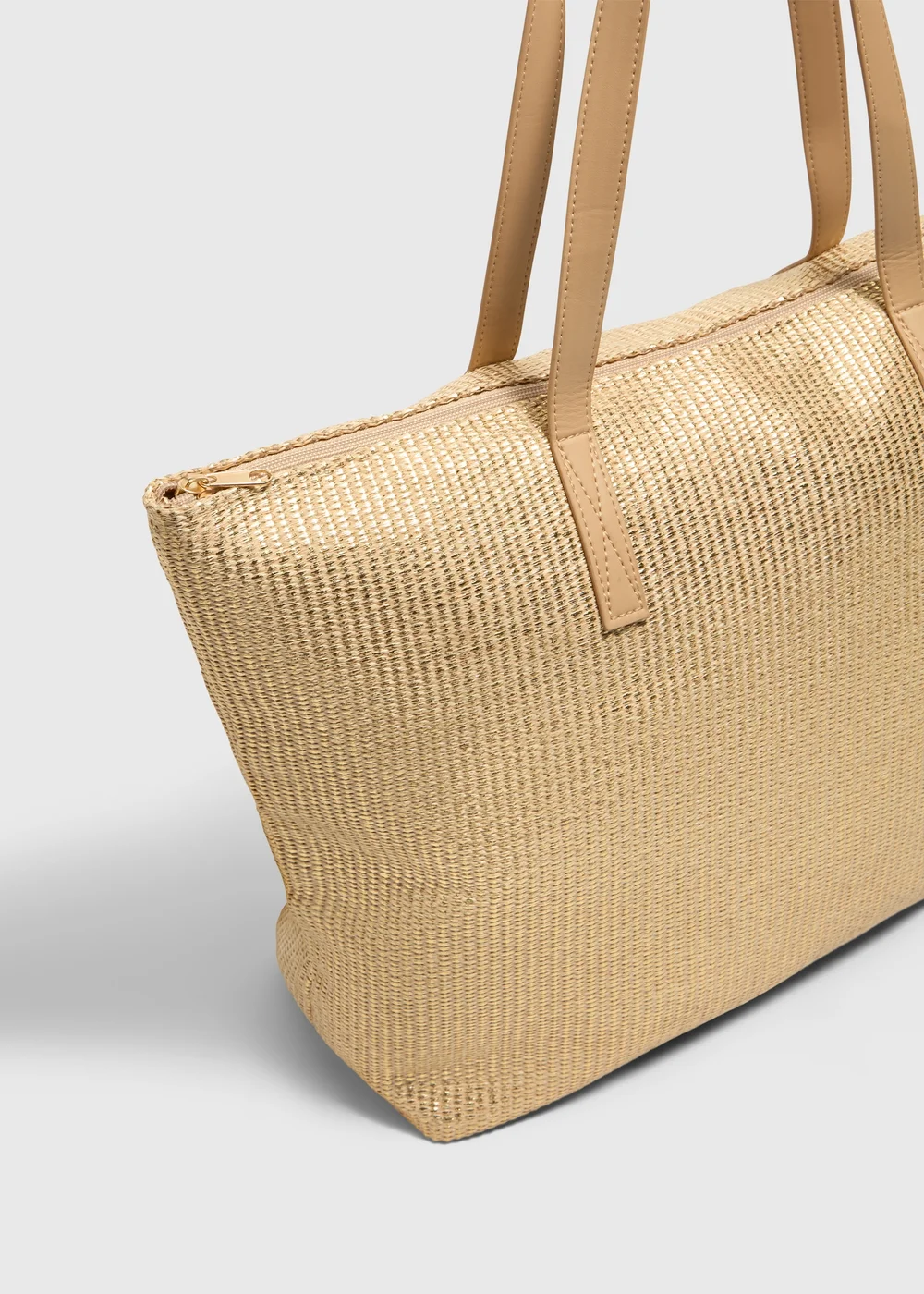 Gold Straw Bag - One Size Image 2