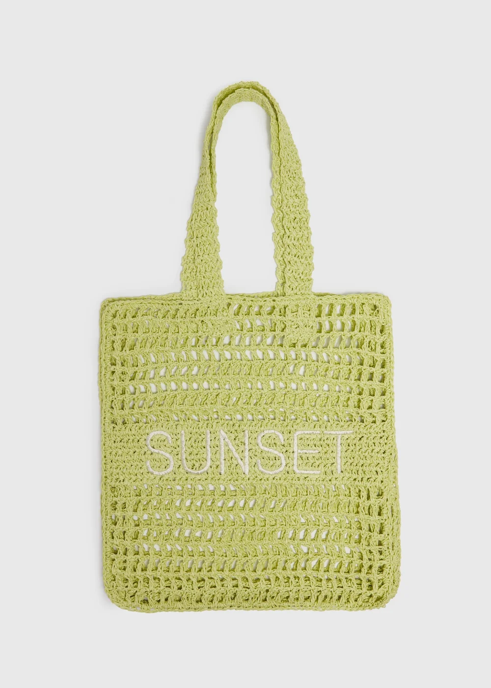 Lime Sunset Shopper Straw Bag - One Size Image 1