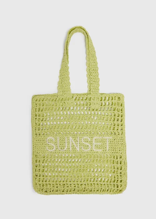 Lime Sunset Shopper Straw Bag - One Size Image 1