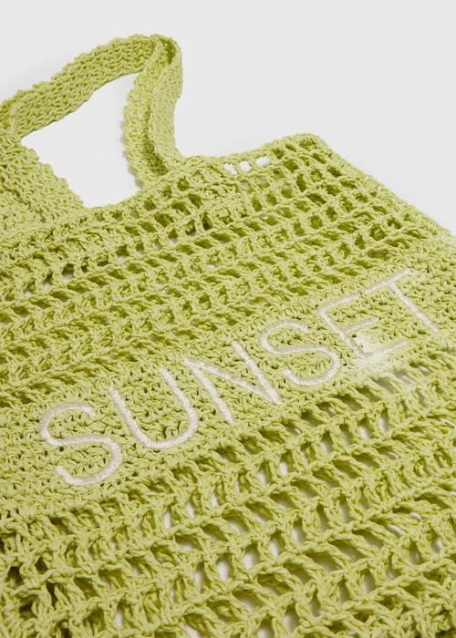 Lime Sunset Shopper Straw Bag - One Size Image 2
