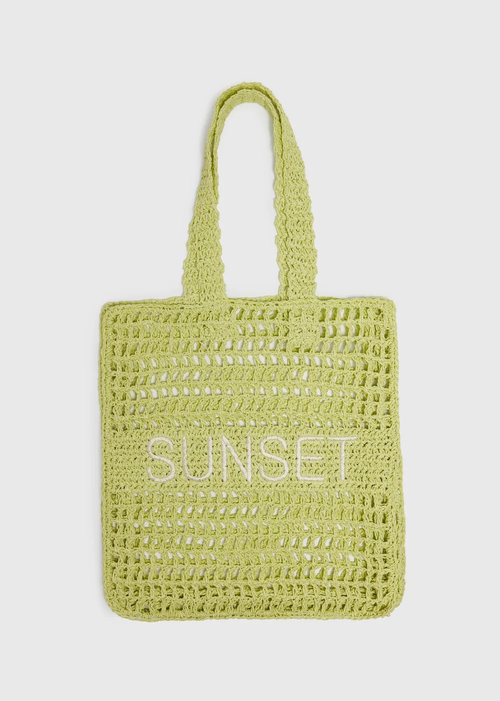 Lime Sunset Shopper Straw Bag - One Size Image 3