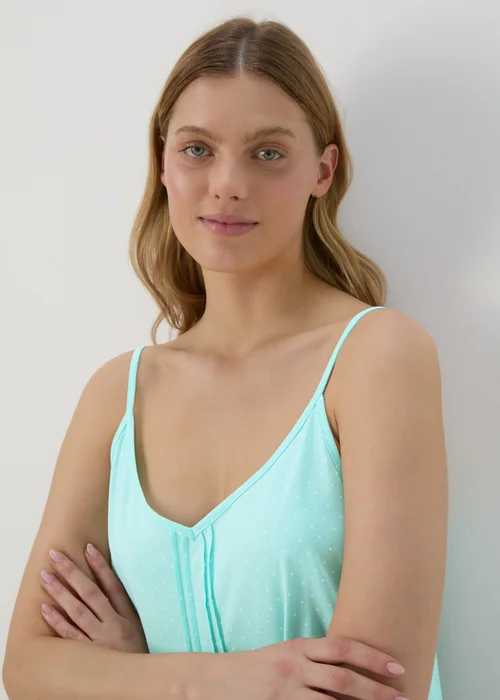 Aqua Spot Strappy Nightie - Small Image 3