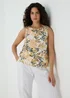 Multicolour Print Linen Vest - Size 8 Image 1