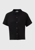 Black Linen Short Box Shirt - Size 8 Image 5