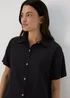 Black Linen Short Box Shirt - Size 8 Image 3