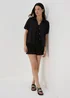Black Linen Short Box Shirt - Size 8 Image 4