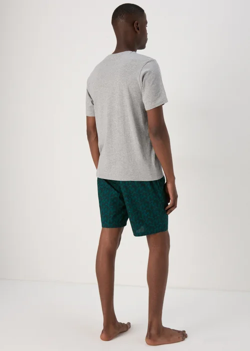 Grey Leaf Design Pyjama Short Set - Extra small Image 2