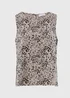 Brown Print Linen Vest - Size 8 Image 1