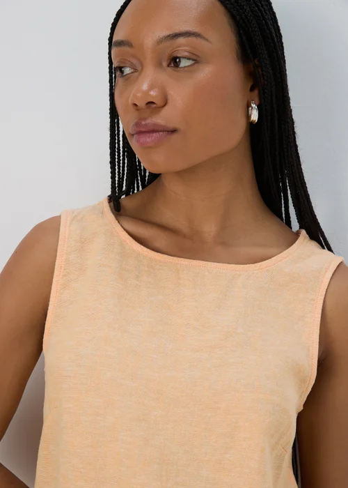 Orange Plain Linen Vest - Size 8 Image 3