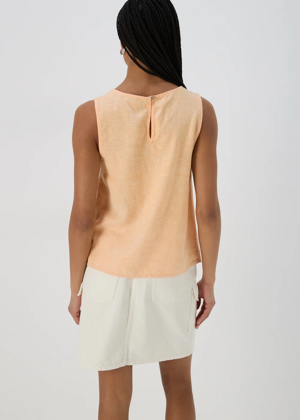 Orange Plain Linen Vest - Size 8 Image 2