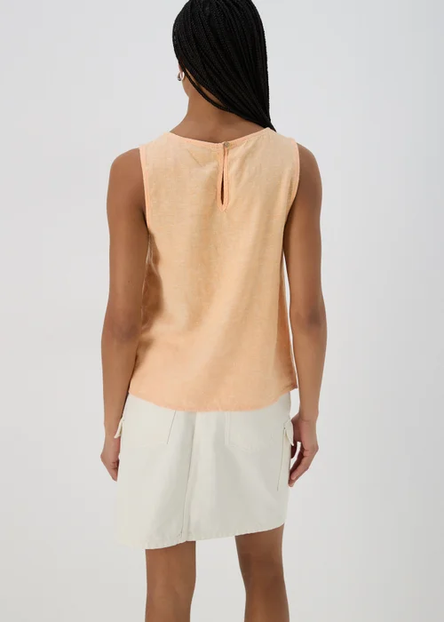 Orange Plain Linen Vest - Size 8 Image 2